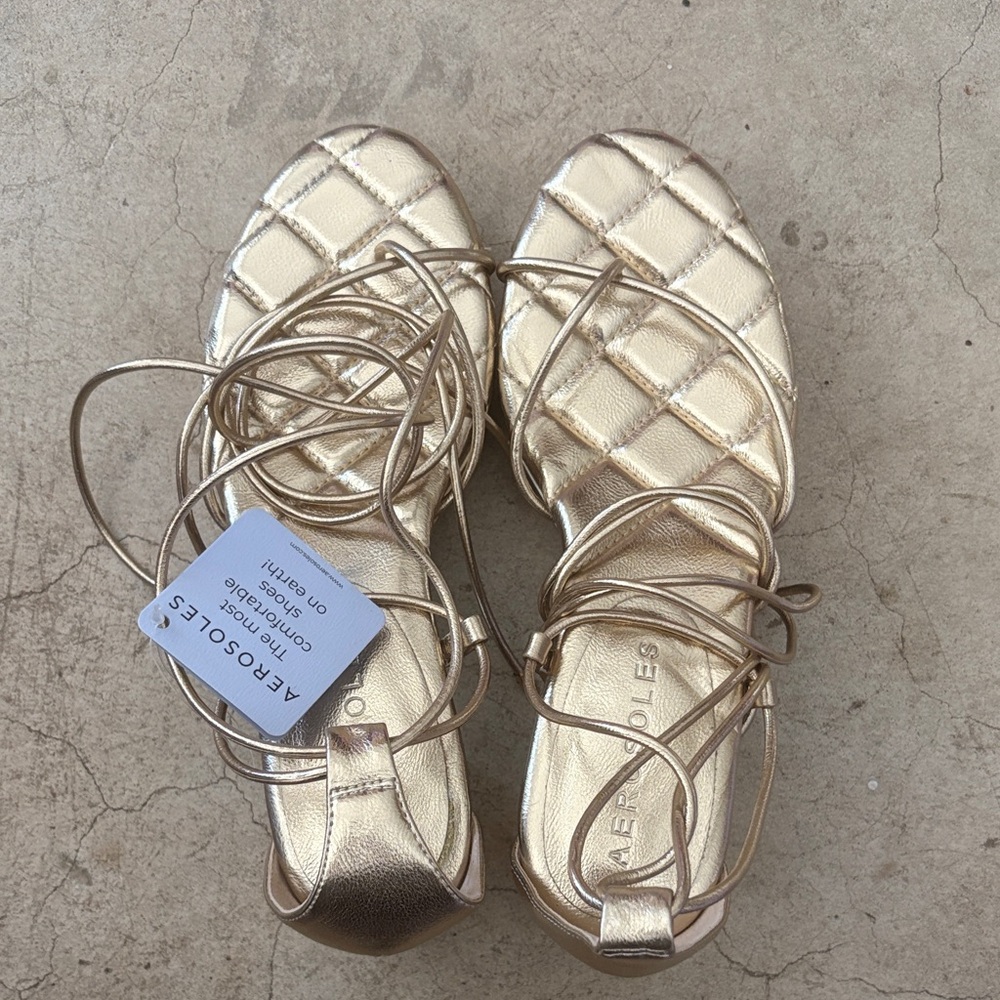 AEROSOLES Metallic Gold Women's Sandals